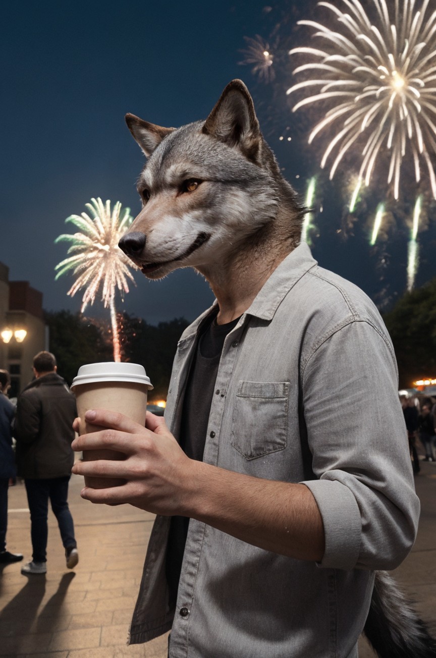 00082-OhMen Lifelike 2 Final-photo furry wolf holding a takeway coffee street.jpg